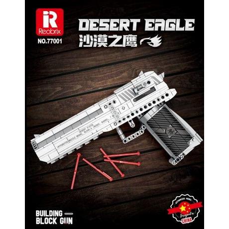 Reobrix      Desert Eagle Pistole   Teile: 408       Reobrix 77001       kompatibel mit den Standardsteinen des Marktführers       Versand in Originalverpackung und mit gedruckter Anleitung.                                            