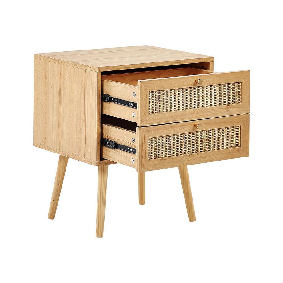 Beliani Comodino 2 cassetti en Rattan Boho PEROTE  
