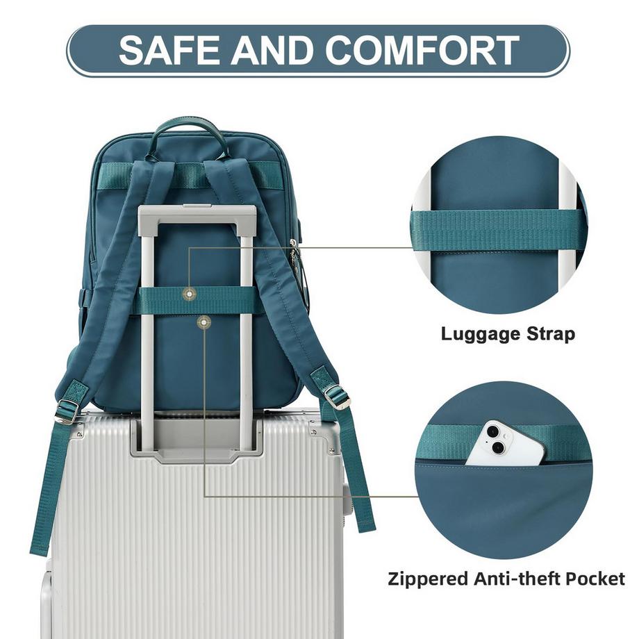 Only-bags.store Eleganter mittlerer Laptop Rucksack USB Ladeanschluss Schulrucksack  