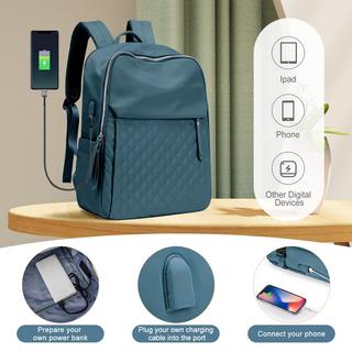 Only-bags.store Eleganter mittlerer Laptop Rucksack USB Ladeanschluss Schulrucksack  