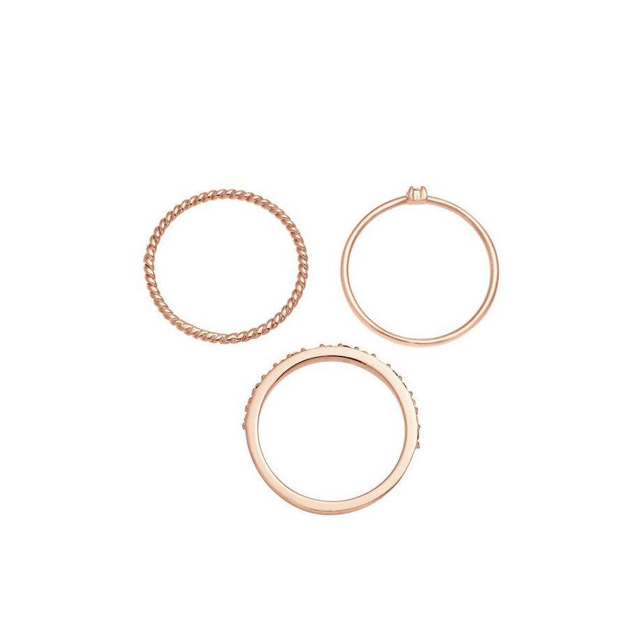 Elli  Bague Ensemble De 3 Avec Cristaux 