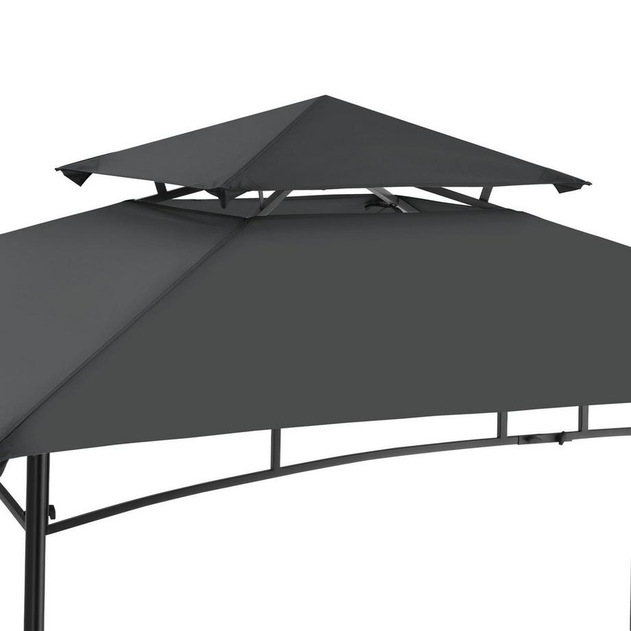Tectake Grillpavillon Maracaibo wetterfest mit UV-Schutz Doppeldachsystem, Flaschenöffner am Gestell  