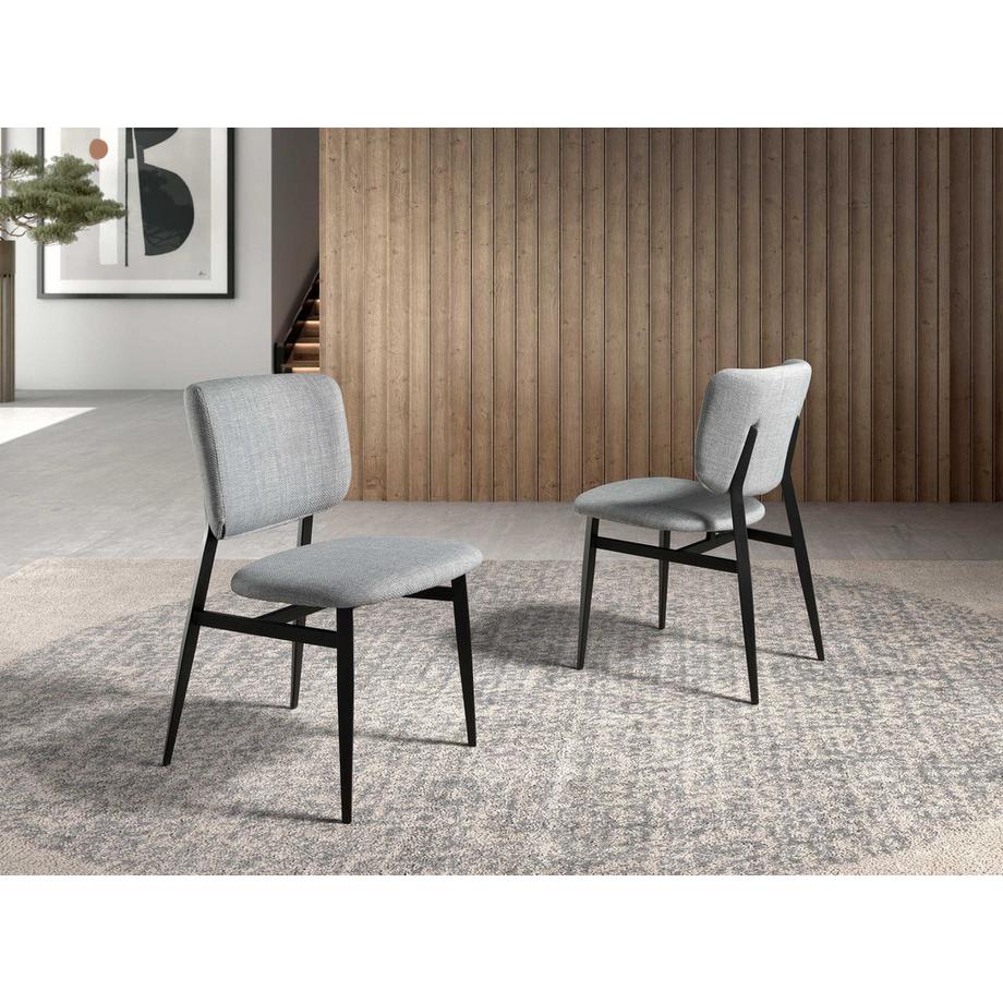 ANGEL CERDA Chaise en tissu gris clair  