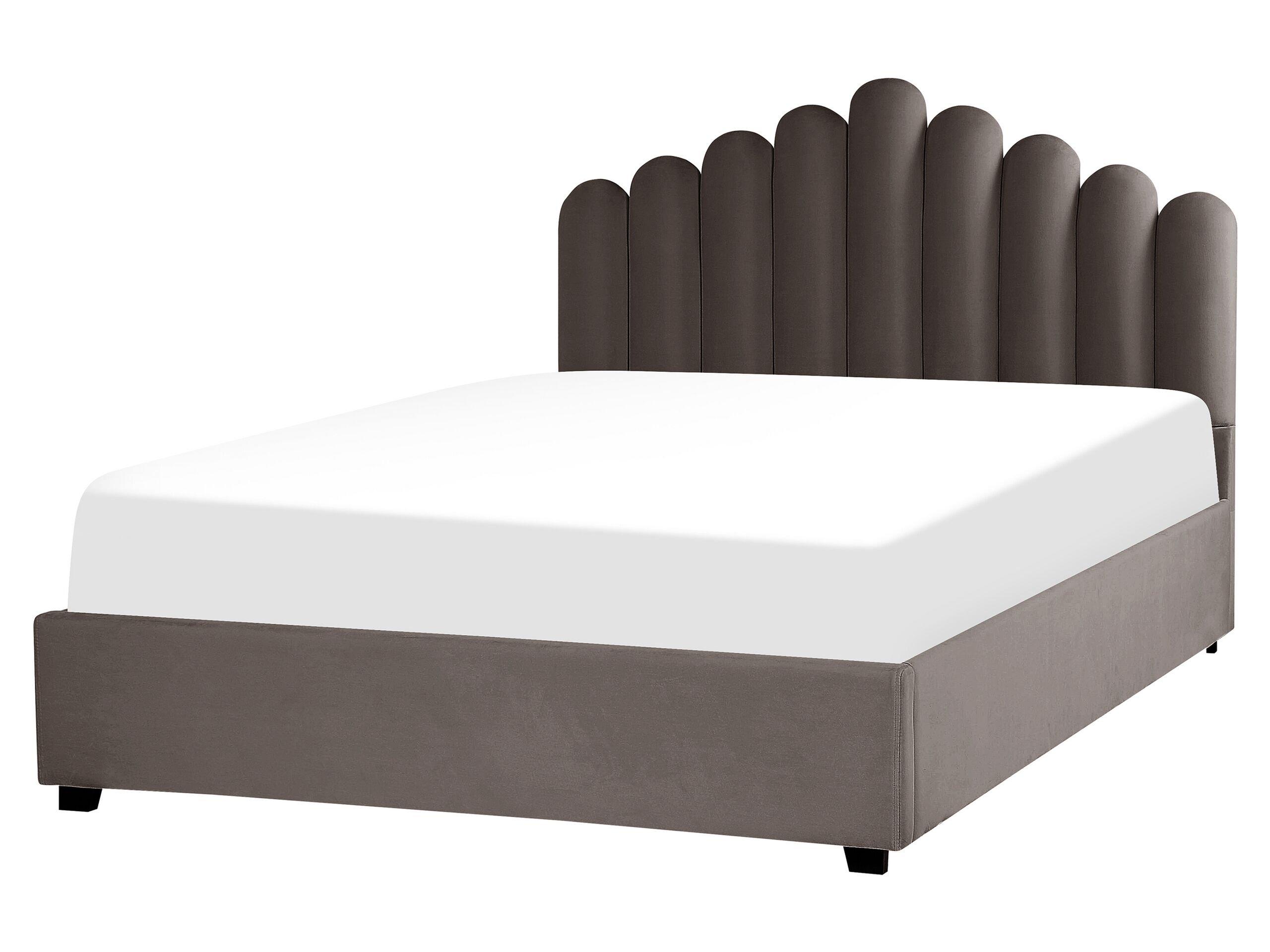 Beliani Bett mit Bettkasten aus Samtstoff Modern VINCENNES  