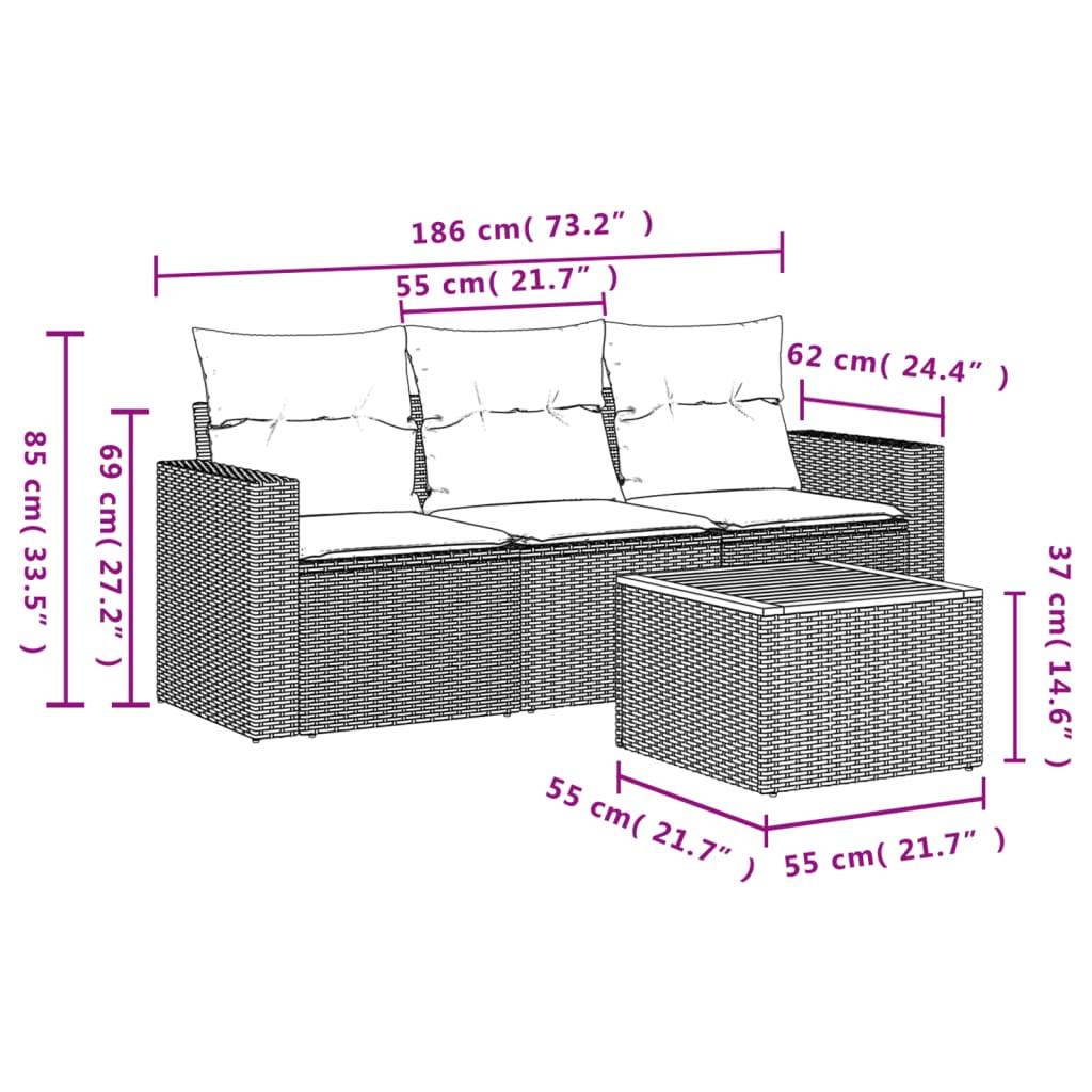 VidaXL Ensemble de canapés de jardin rotin synthétique  