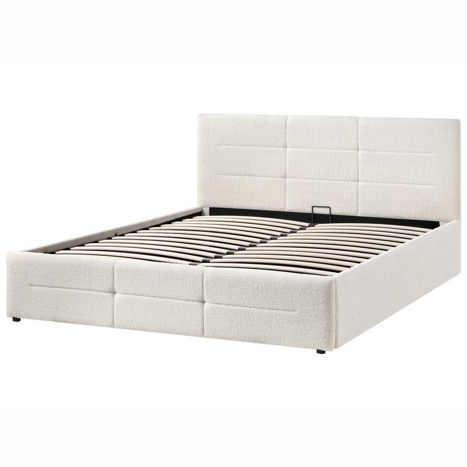 Beliani Letto contenitore en Bouclé  MASSOGNES  
