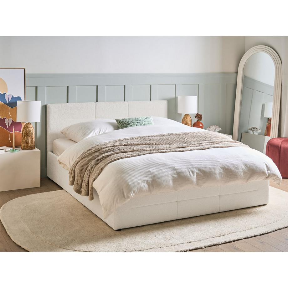 Beliani Letto contenitore en Bouclé  MASSOGNES  
