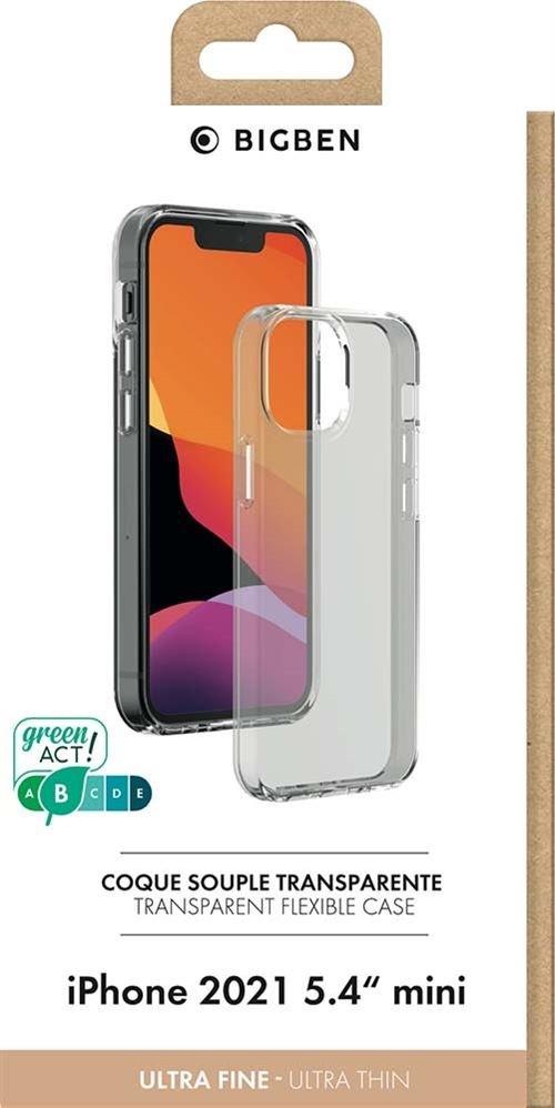 BigBen Connected  Coque Silisoft souple pour iPhone 13 mini  Connected Transparent 