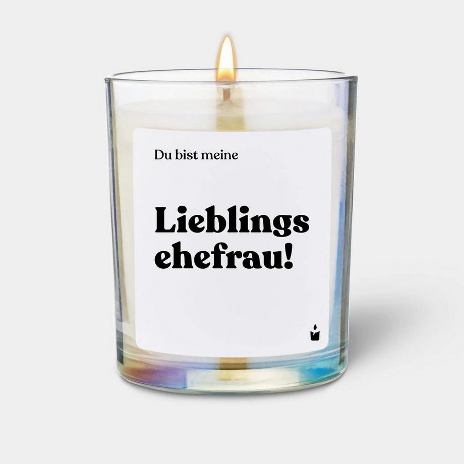 CandleHand Duftkerze Woody Du bist meine Lieblingsehefrau!  