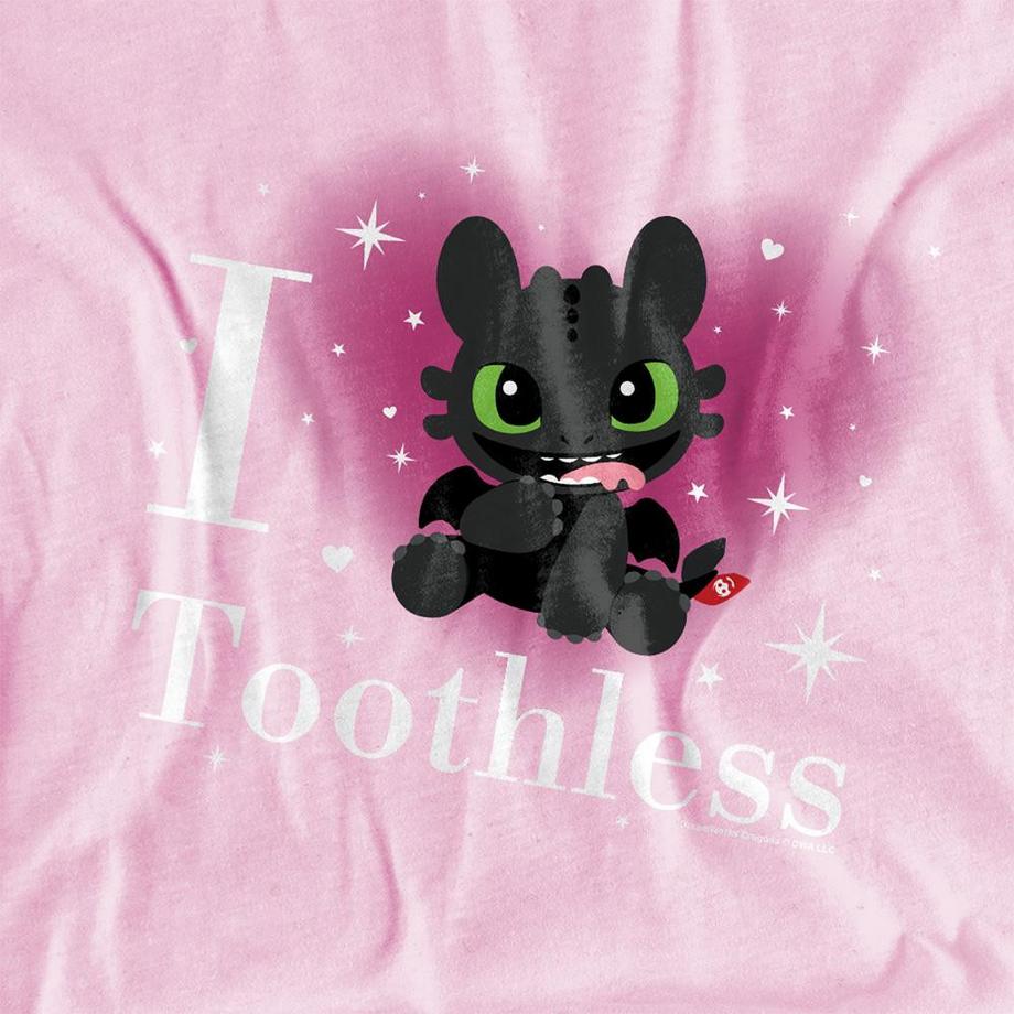 DRAGONS  I Heart Toothless Maglietta Luccicante 