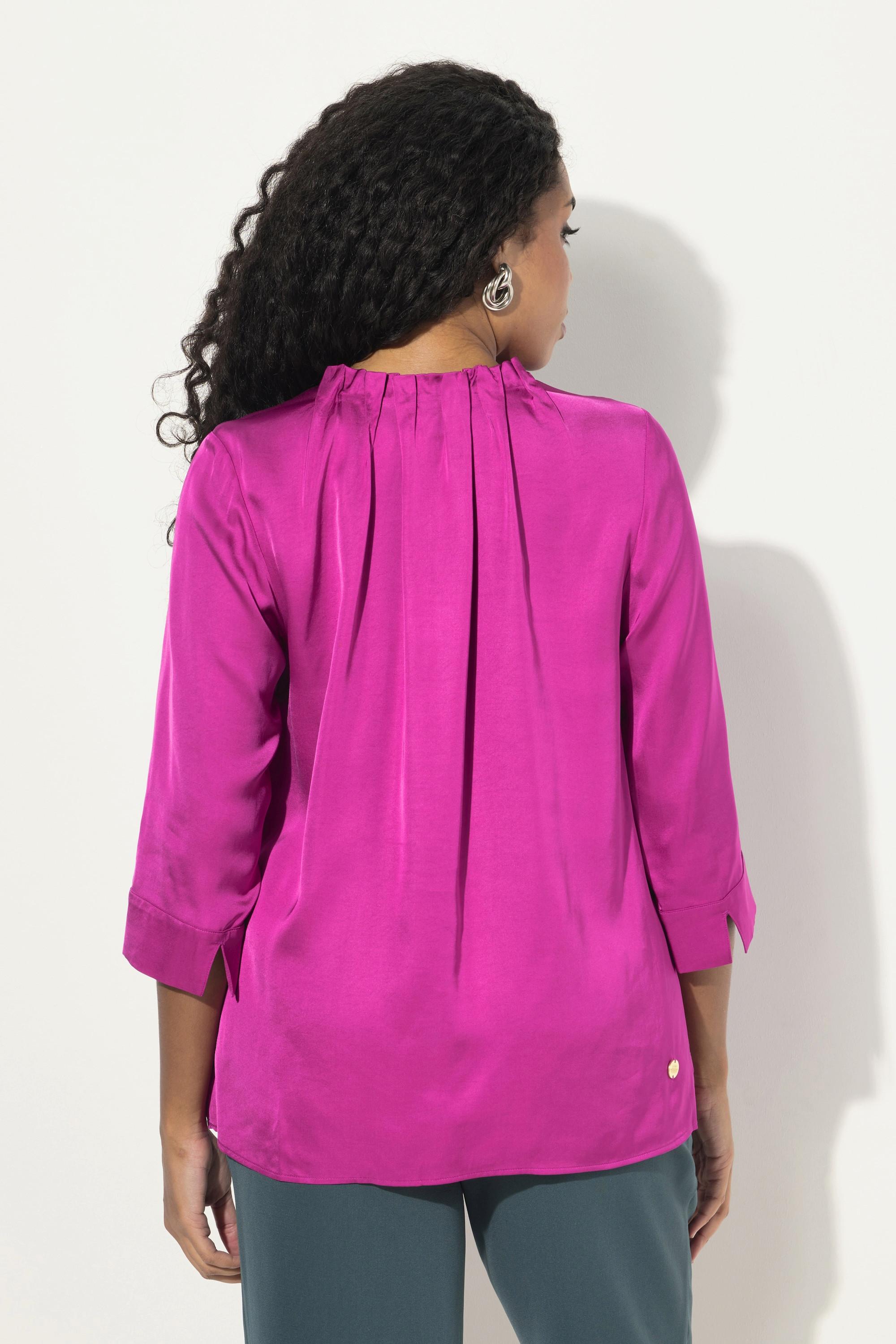 Ulla Popken Blusa scollo arricciato maniche 3/4  