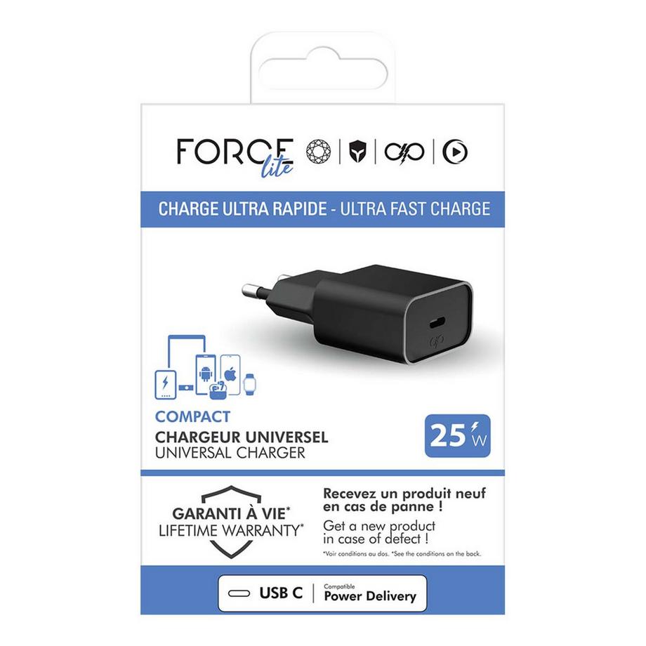 Force Power  Chargeur maison USB C PD 25W 