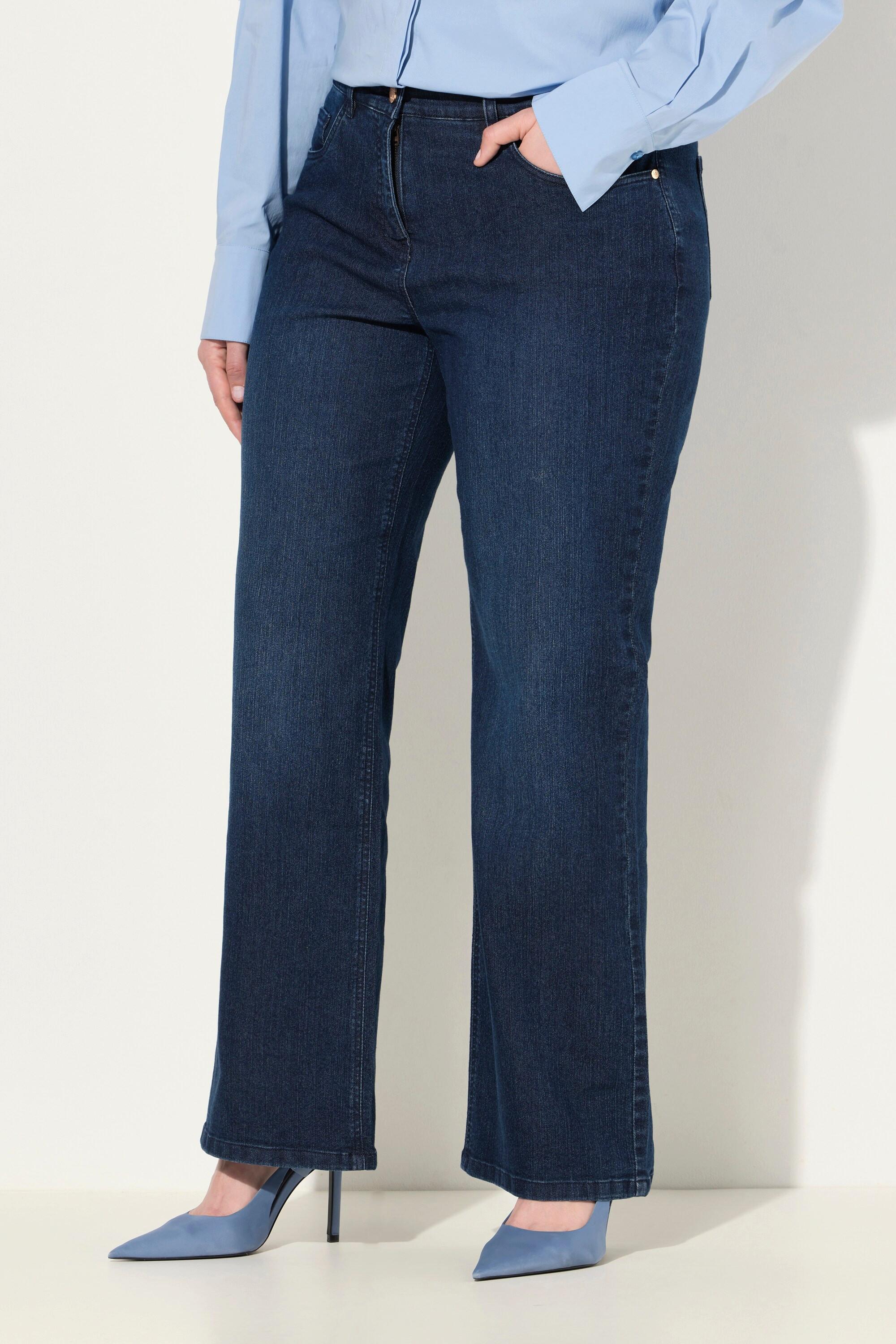 Ulla Popken  Jean Mary jambe large, coupe 5 poches, matière stretch extensible 