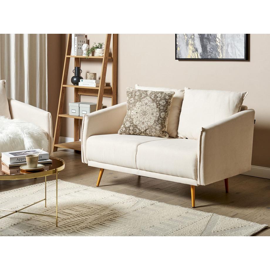 Beliani Canapé 2 places en Tissu Rétro MAURA  