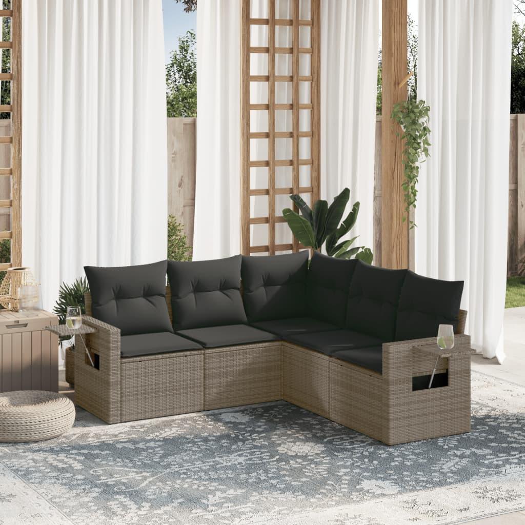 VidaXL set divano da giardino Polirattan  