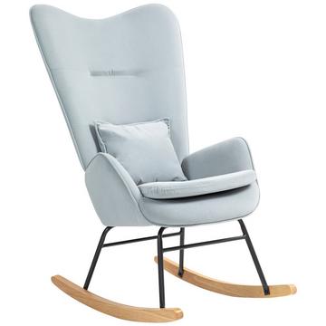 Fauteuil à bascule, fauteuil, fauteuil d'allaitement aspect velours, fauteuil à bascule avec une capacité de charge jusqu'à 120 kg pour chambres à coucher, salons, gris clair