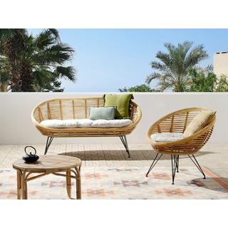 Beliani Garten Lounge aus Rattan Boho MARATEA  