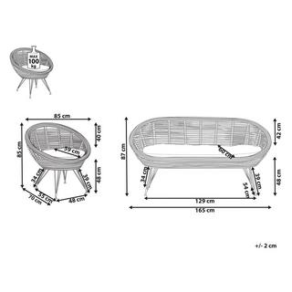 Beliani Set da esterno en Rattan Boho MARATEA  