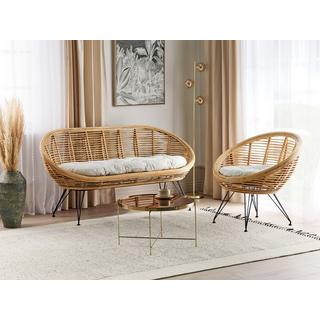 Beliani Garten Lounge aus Rattan Boho MARATEA  