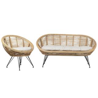 Beliani Garten Lounge aus Rattan Boho MARATEA  