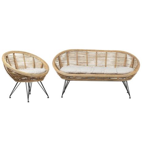 Beliani Set da esterno en Rattan Boho MARATEA  