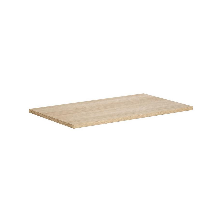 Vente-unique Waschbeckenunterschrank hängend mit Aufsatzwaschbecken & Spiegel - 80 cm - Eichenholzfurnier - MILIPAM  
