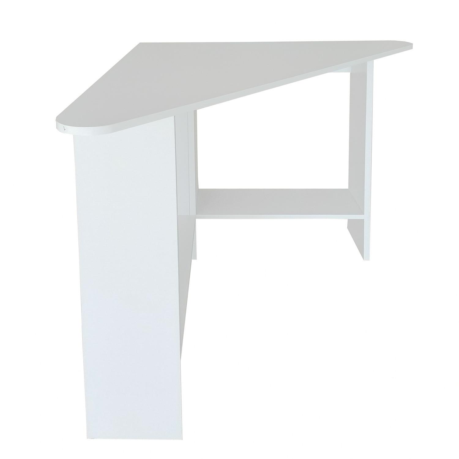 Northix Scrivania per computer moderna ad angolo bianca  