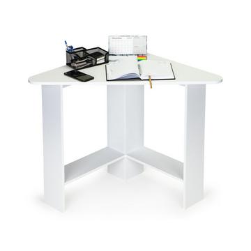 Bureau d'ordinateur d'angle blanc moderne