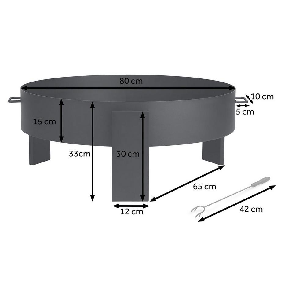 B2X Gartenfeuerstelle 80 cm Berdsen BD-883  