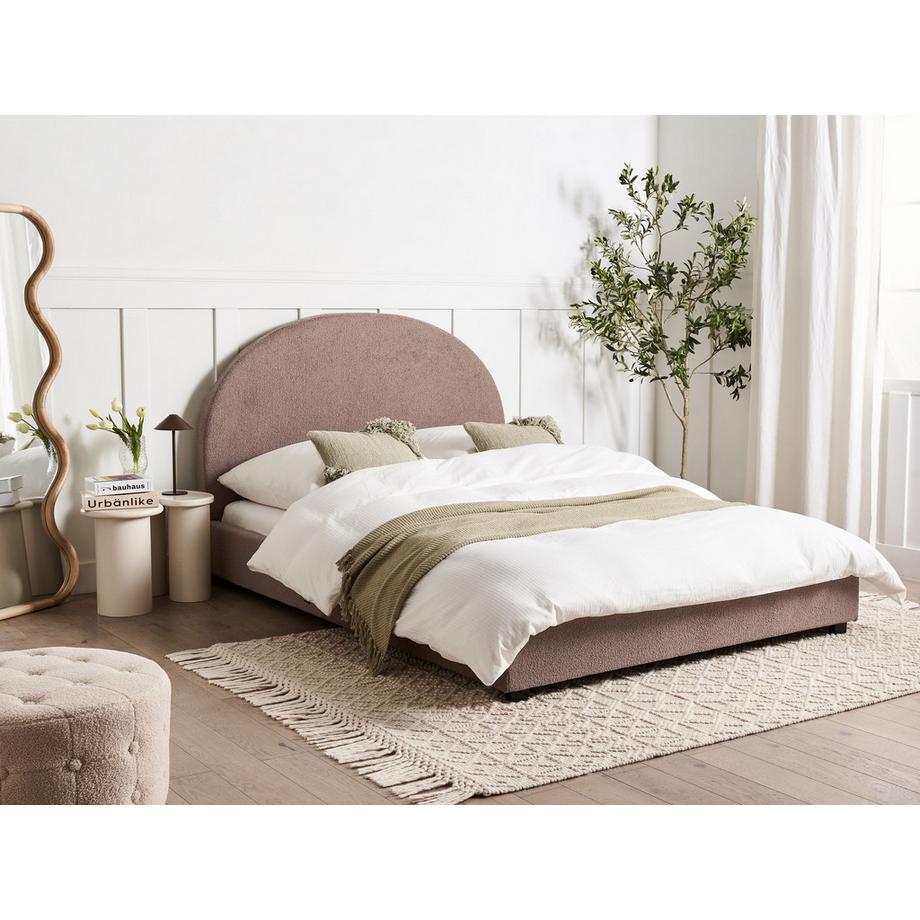 Beliani Letto en Bouclé Retrò VAUCLUSE  