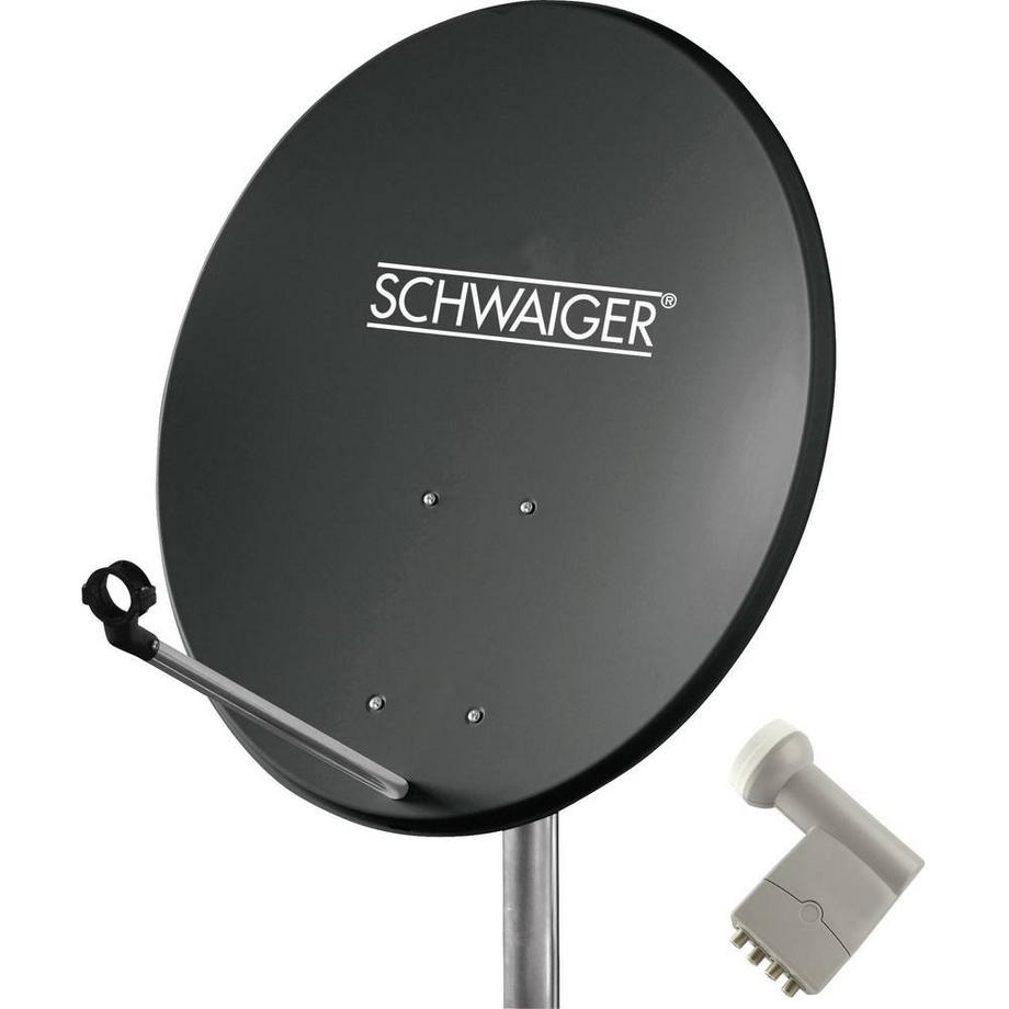 Schwaiger  SAT-Ausseneinheit (55 cm + Quad LNB) für bis zu 4 Teilnehmer 