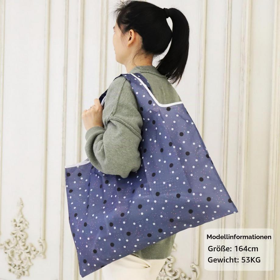 Only-bags.store Einkaufstasche Faltbare große, wiederverwendbare Einkaufstasche aus Stoff  