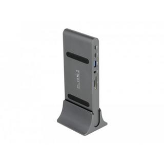 DeLock  87772 replicatore di porte e docking station per notebook Cablato Thunderbolt 3 Grigio 