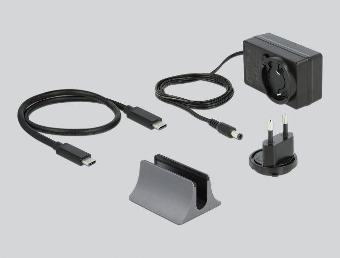 DeLock  87772 replicatore di porte e docking station per notebook Cablato Thunderbolt 3 Grigio 