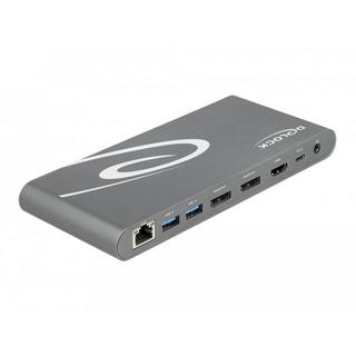DeLock  87772 replicatore di porte e docking station per notebook Cablato Thunderbolt 3 Grigio 