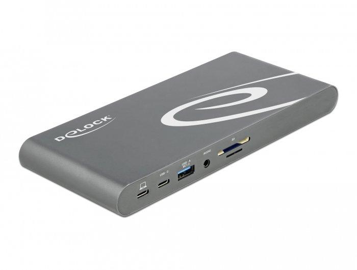 DeLock  87772 Notebook-Dockingstation & Portreplikator Kabelgebunden Thunderbolt 3 Grau 