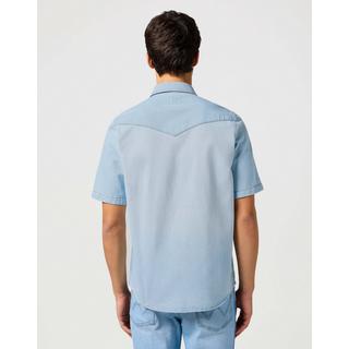 Wrangler Camicia Denim Western Maniche Corte  