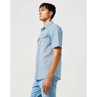 Wrangler Camicia Denim Western Maniche Corte  