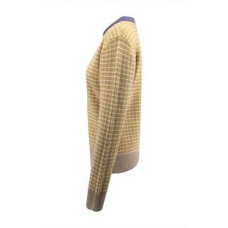 Bellemere New York  Pullover in tweed merino con colletto polo perlato 