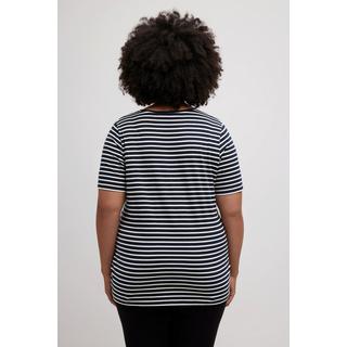 Ulla Popken Maglia pigiama a righe scollo rotondo mezze maniche  