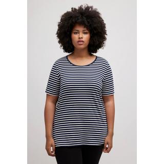 Ulla Popken Maglia pigiama a righe scollo rotondo mezze maniche  