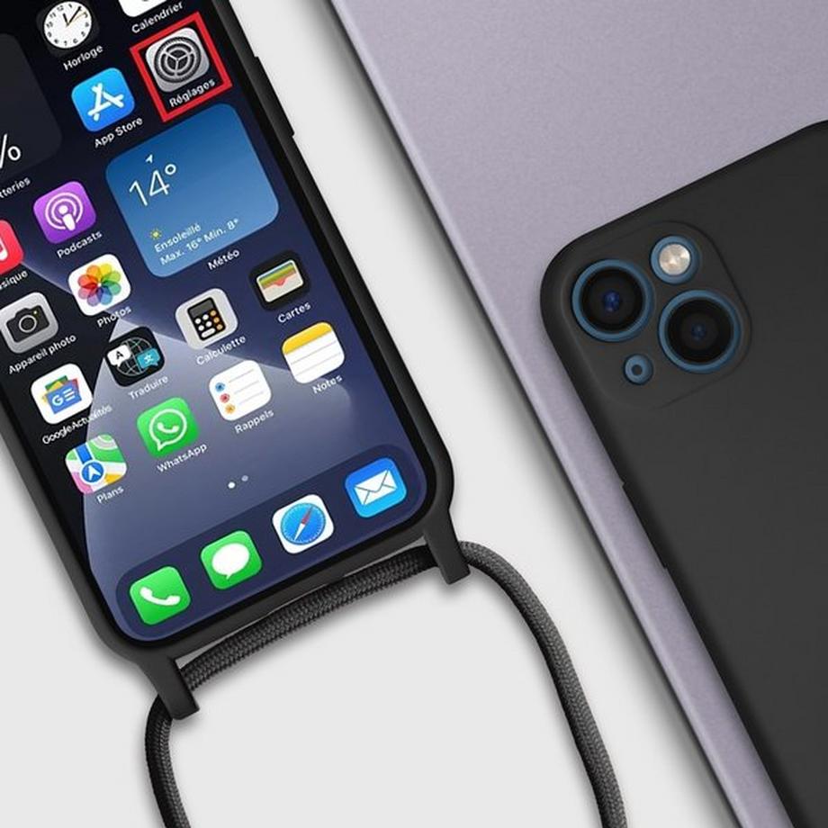 Avizar  Cover con Cordino iPhone 13 Nera 
