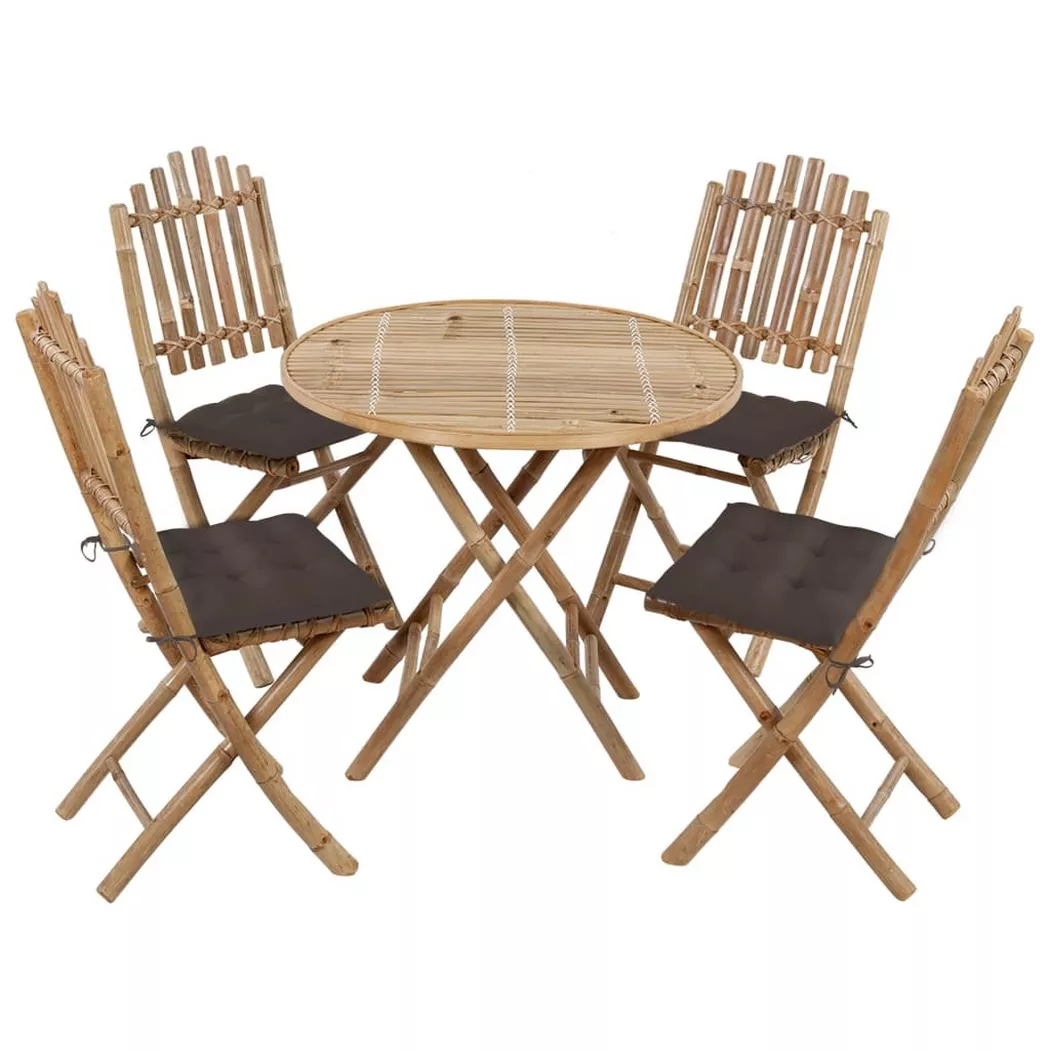 VidaXL - Garten essgruppe bambus, One Size, Beige