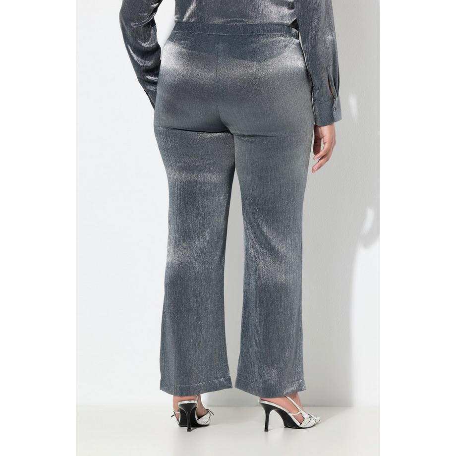 Ulla Popken Rose Metallic Schimmer Weites Bein Hose  