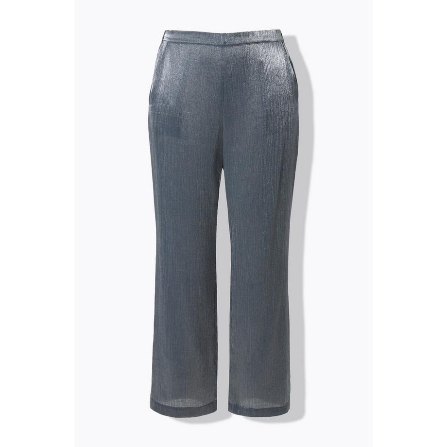 Ulla Popken Rose Metallic Schimmer Weites Bein Hose  