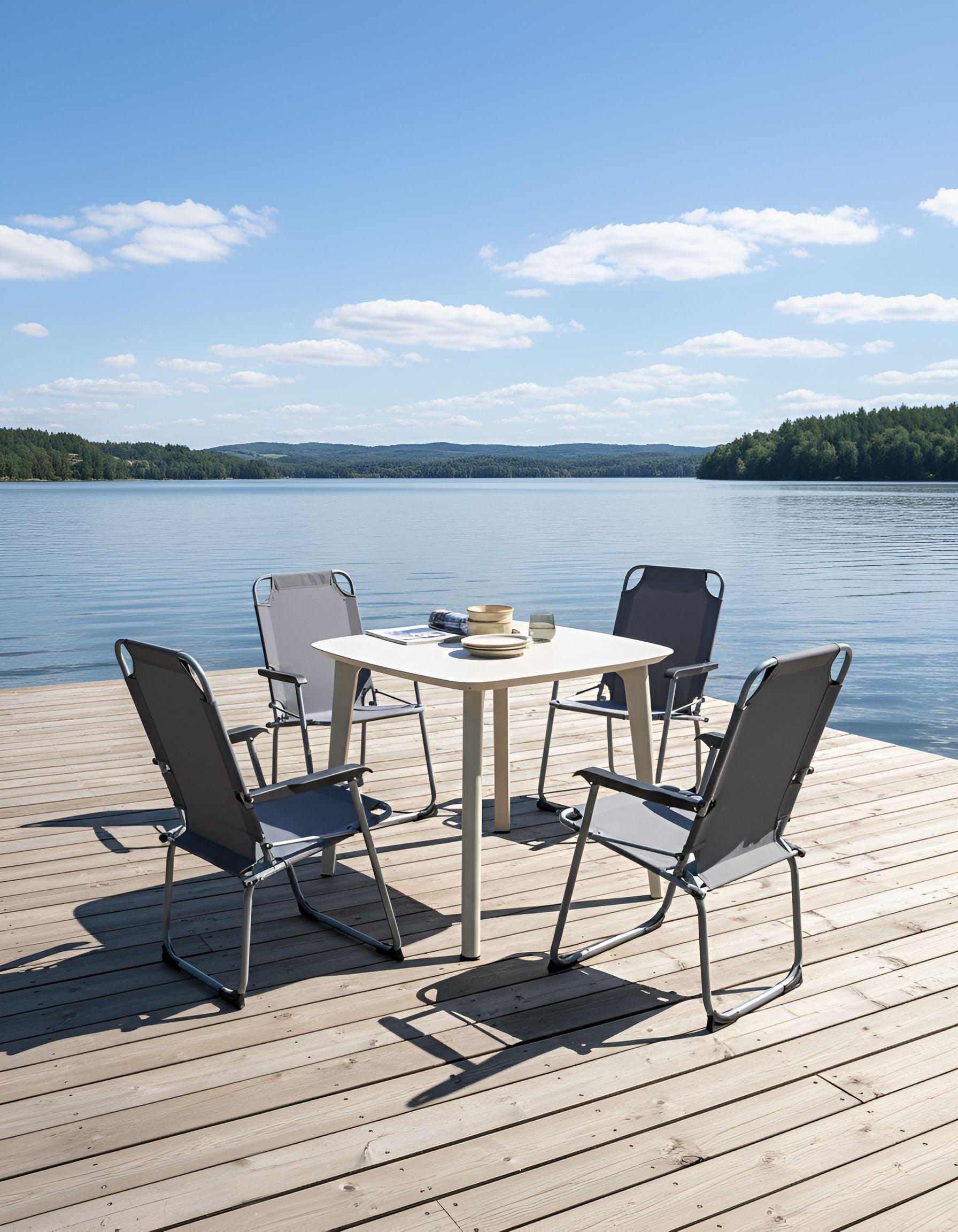 Beliani Gartenstuhl 4er Set aus Stahl Modern GALATSI  