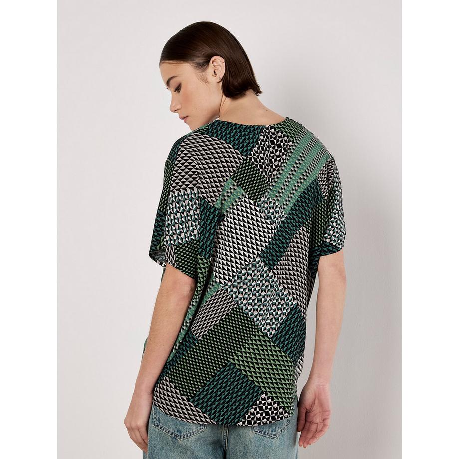 APRICOT T-shirt Patchwork Manches Courtes  