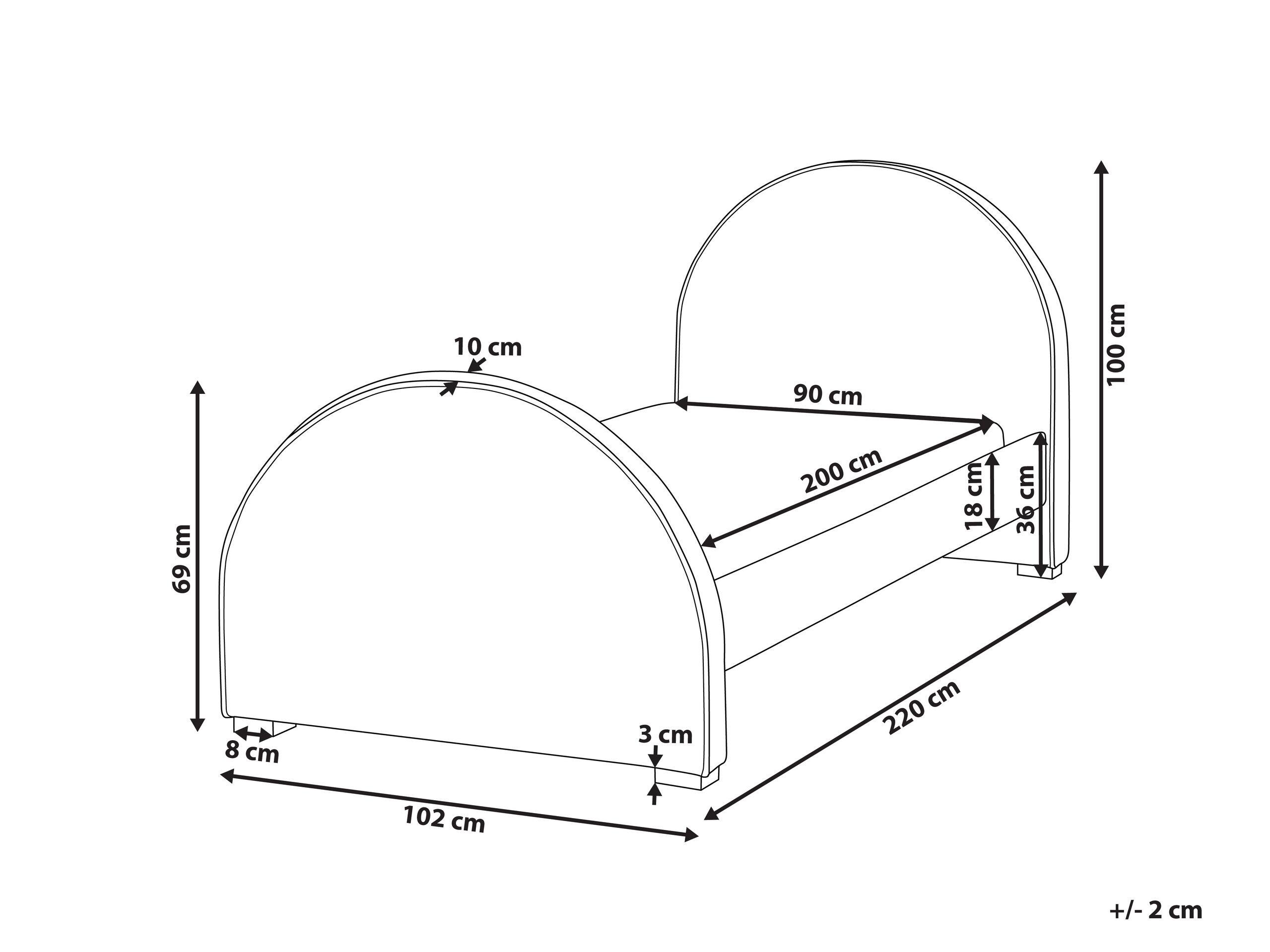 Beliani Bett mit Lattenrost aus Samtstoff Modern NOZAY  