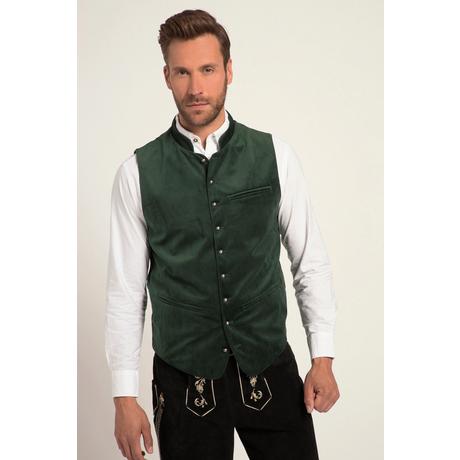 JP1880  Gilet in tradizionale stile Tracht con velluto, collo alto e retro in maglia, fino alla tg. 70 