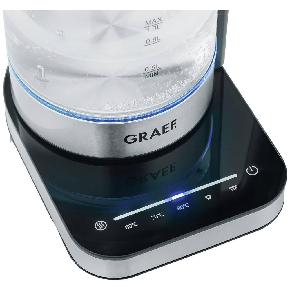 Graef Graef WK350 bollitore elettrico 1 L 2000 W Nero, Acciaio inox, Trasparente  